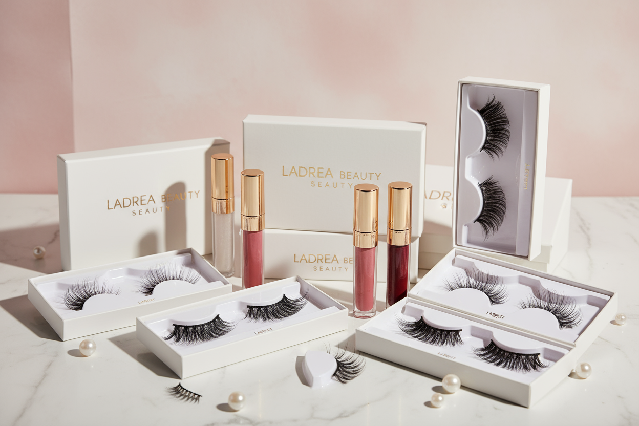 Lash and lip gloss kits from LaDrea beauty 
